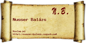 Nusser Balázs névjegykártya